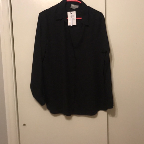 NWT sz 10 black ASOS button down shirt - Picture 9 of 9